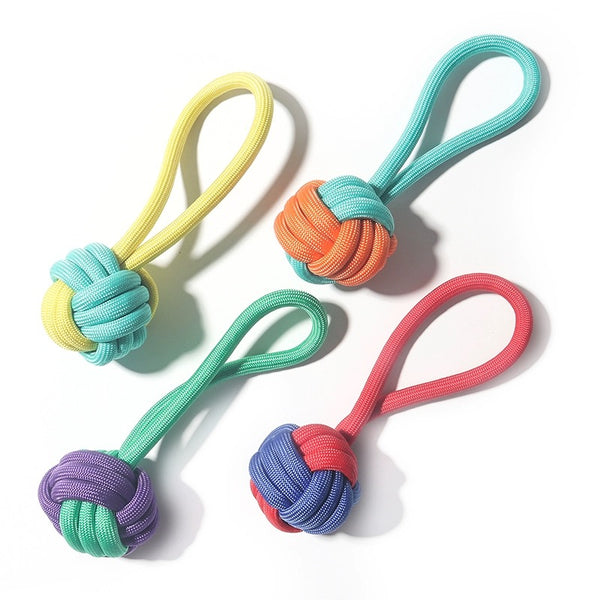 Pawfect Green Rotating Rope and Ball Knots: Dog Bite Toy