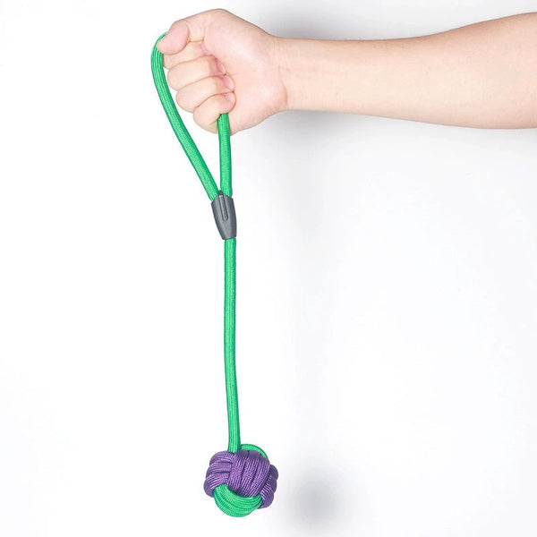 Pawfect Green Rotating Rope and Ball Knots: Dog Bite Toy
